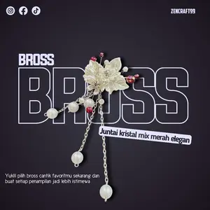 Bros juntai kristal mix merah elegan