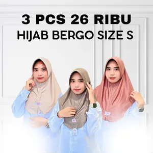 (26 RB Dapat 3 Pcs) Paket Hemat Isi 3 Hijab Daily Bergo Hamidah Size S Bahan Hyget Premium