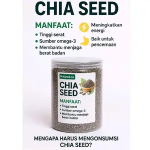 Naturee Chia Seed Organik Premium Grade A Biji Chia Seeds Mexico Black Chiaa Seds Bahan Wijen