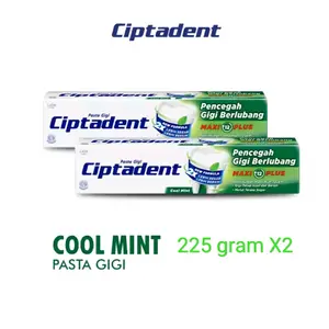 [PAKET 2] CIPTADENT Pasta Gigi Cool Mint 225 gram {Warna Hijau}
