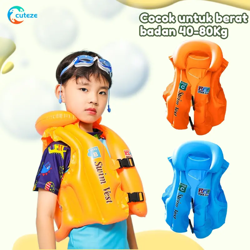 Pelampung Jaket Renang Anak-Anak, Baju Renang, Rompi Tiup, Jaket Pelampung