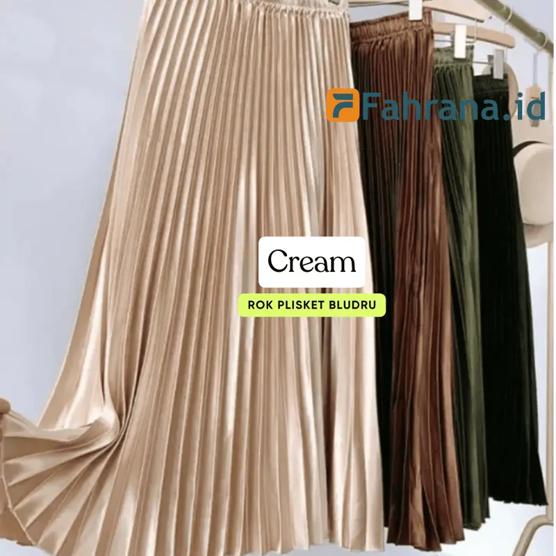 Rok Plisket Velvet Bludru Midi Pendek 7/8 Premium Jumbo Import Fahrana.id - Bahan Suede Import Tebal dan Halus, Pinggang Karet Elastis Kuat dan Kokoh 6