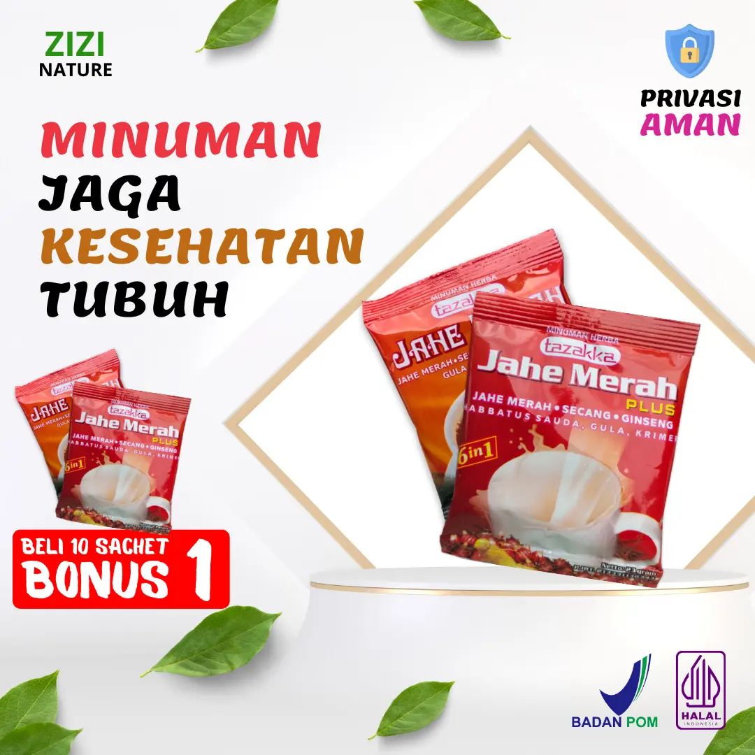 Minuman Jaga Kesehatan Tubuh Jahe Instan tinggal seduh Jahe Merah Serbuk