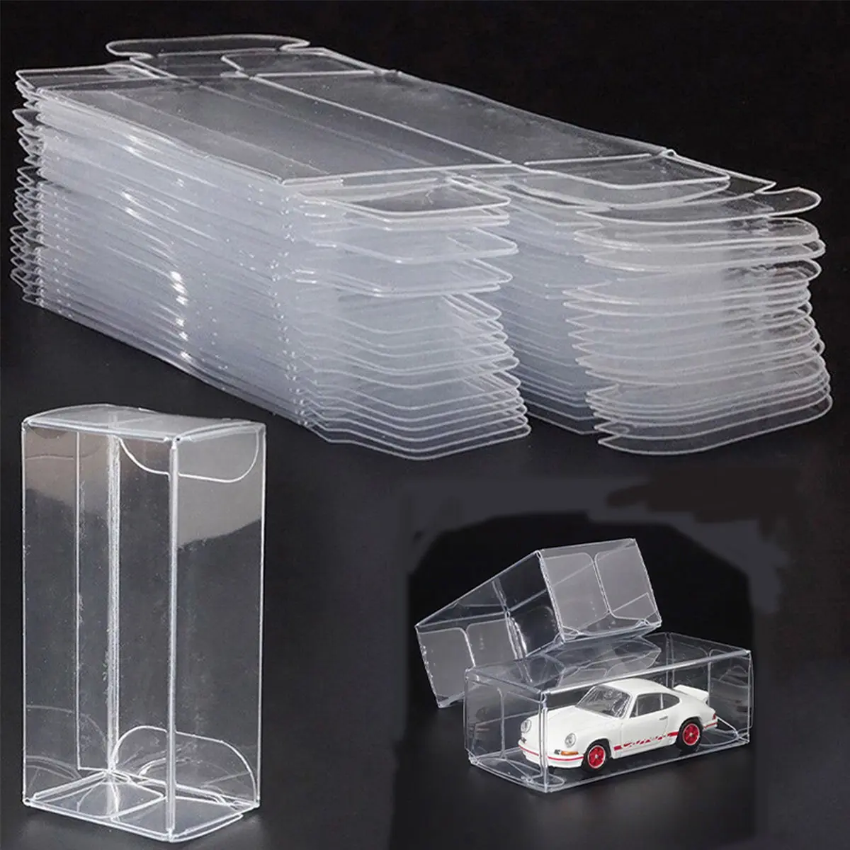 Acrylic Dust Kotak Pajangan Anti Debu Model Mobil Paduan Model Truk Kotak Pameran Plastik 1:64 Mobil Mainan Mini Kotak Penyimpanan Transparan