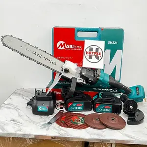 MAILTANK Paket SH221 Gerinda 2 Baterai Brushles188VF + Adaptor chainsaw SH123A gergaji potong kayu
