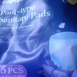 Company Love Pant-type Sanitary Pads 360° Anti-bocor Pelindung M/L/XL/2XL 5pcs Nyaman untuk Tidur Malam Bahan Katun Lembut Kain Non-woven Berkualiti Tinggi Serap Air Baik Wanita