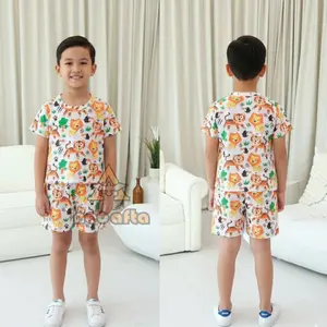 NEOAFTA - Setelan Anak Laki - Setelan Anak Unisex - Setelan Motif Full Printing - Setelan Motif Lucu - Baju Harian Anak 1-7thn