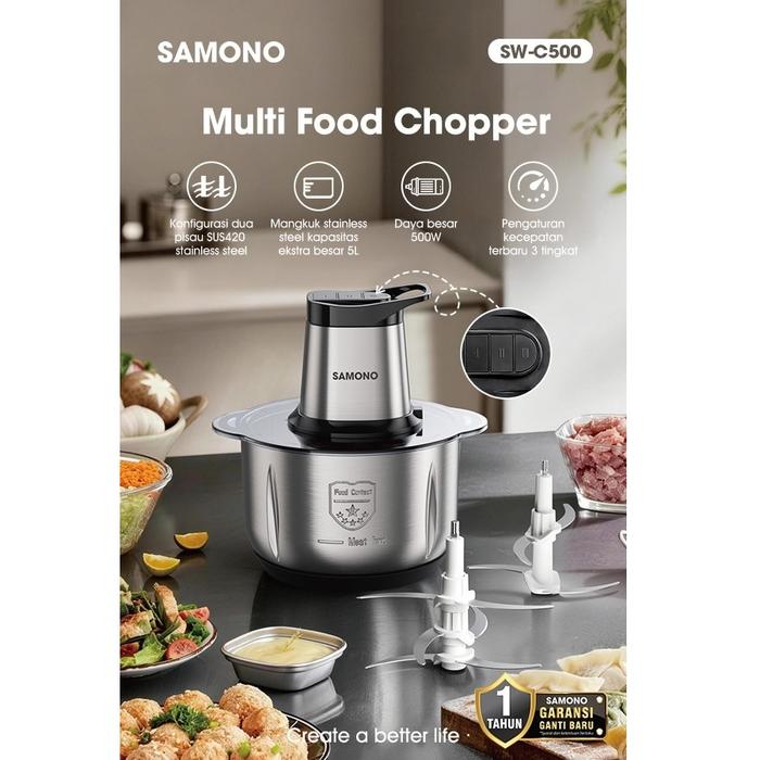 Gambar Samono Food Chopper SW-C500 Mangkuk Stainless 5 Liter dari utamamegaelectric Kota Tangerang Selatan Tokopedia