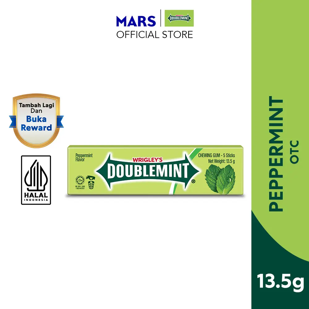 DOUBLEMINT Peppermint Stick Chewing Gum 13.5g - Perment Karet - Sweet Candy