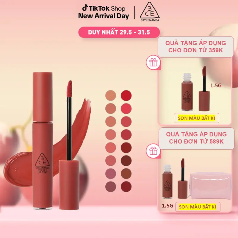 Son kem lì nhung mịn 3CE Velvet Lip Tint 4g 0