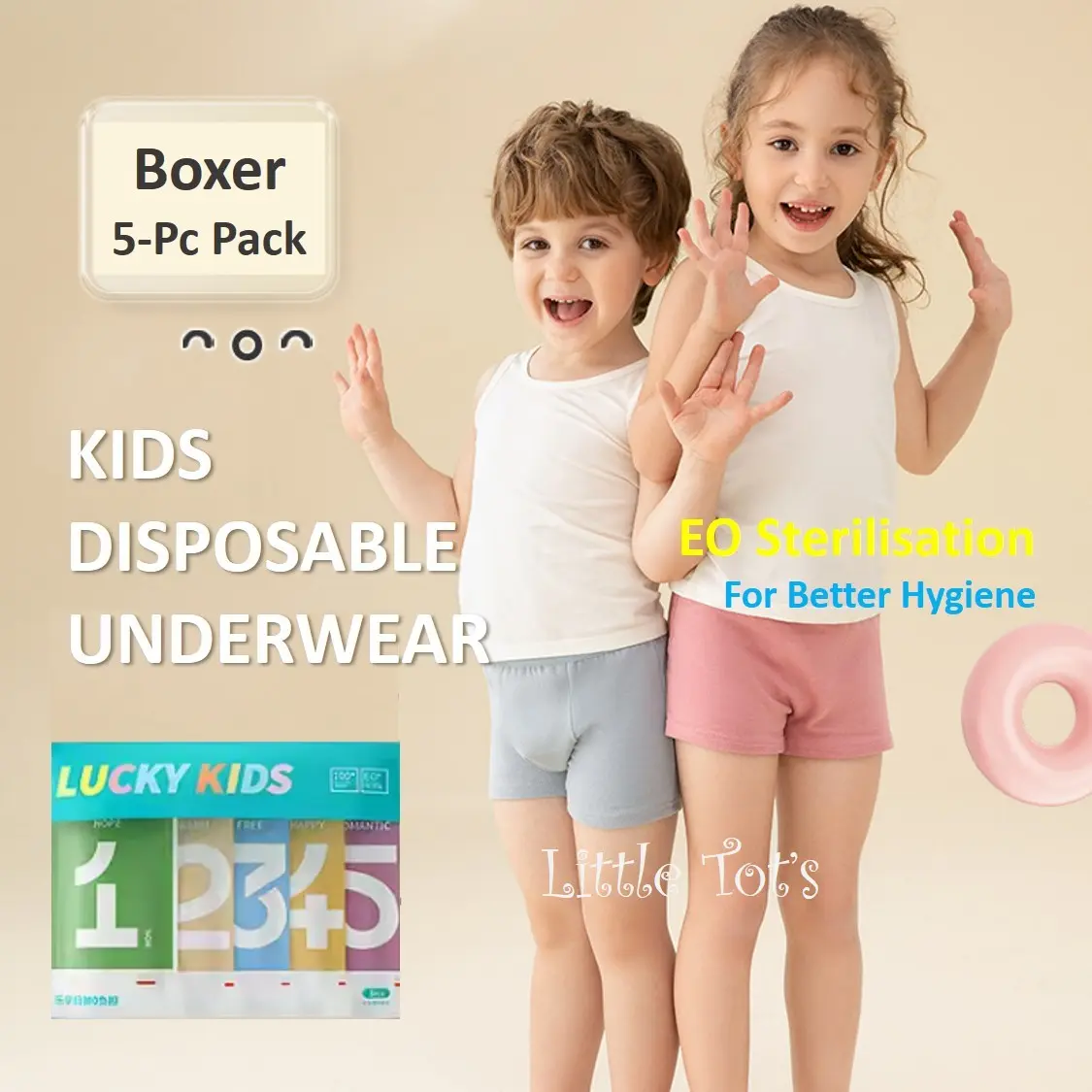 Disposable Underwear (5-pc) Children Underwear Kids Underwear Portable Girl Boy Panties Brief Travel & Home Wear