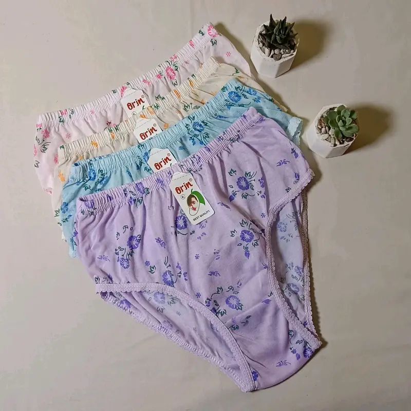 3PCS CELANA DALAM WANITA OBRAL MOTIF BUNGA SIZE S M L XL 3L 4L 5L  Katun Dewasa ORIN 2