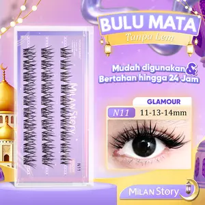[LANGSUNG TEMPEL] Milan Story N11 GLAMOUR  Bulu Mata Palsu Serat Kapas Premium Mudah Digunakan Untuk Pemula Eye Make Up Reusable