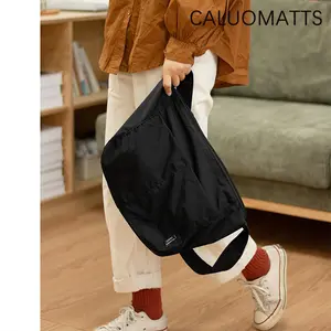 【CALUOMATTS】Tas Selempang Kanvas Tahan Air | Ringan & Serbaguna Unisex | Tas Kampus | Tas Sehari-hari/Kampus | Desain Minimalis Perempuan Hitam