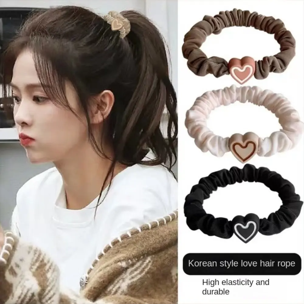 New Heart Shape Hair Band Flannel Multi Color Mini Hair Tie High Elasticity Hair Accessories