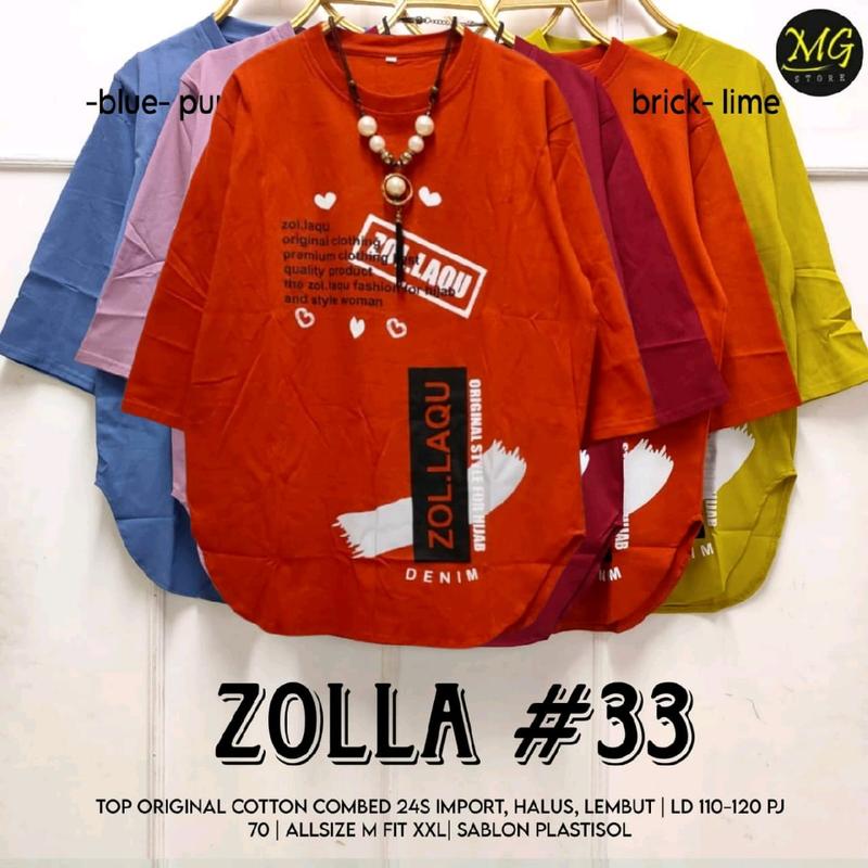 Kaos Zolla•Zollaqu•Zolla Top #33 • Kaos atasan wanita Jumbo trendy 3