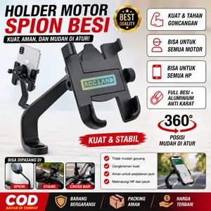 Holder HP Full Besi / Tempat Penyangga Stand Handphone Stang di Motor