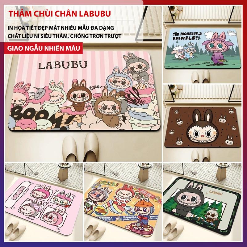 Thảm Chùi Chân Họa Tiết LABUBU Thảm Lau Chân Chống Trơn Trượt Kích Thước 40x60(cm) Nhiều Họa Tiết Cute THẢM NỈ CAO CẤP