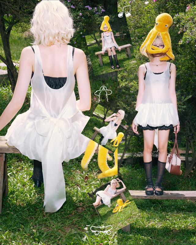 Remmus - Ruby Short Dress | Đầm babydoll dây mảnh nơ lưng cách điệu women