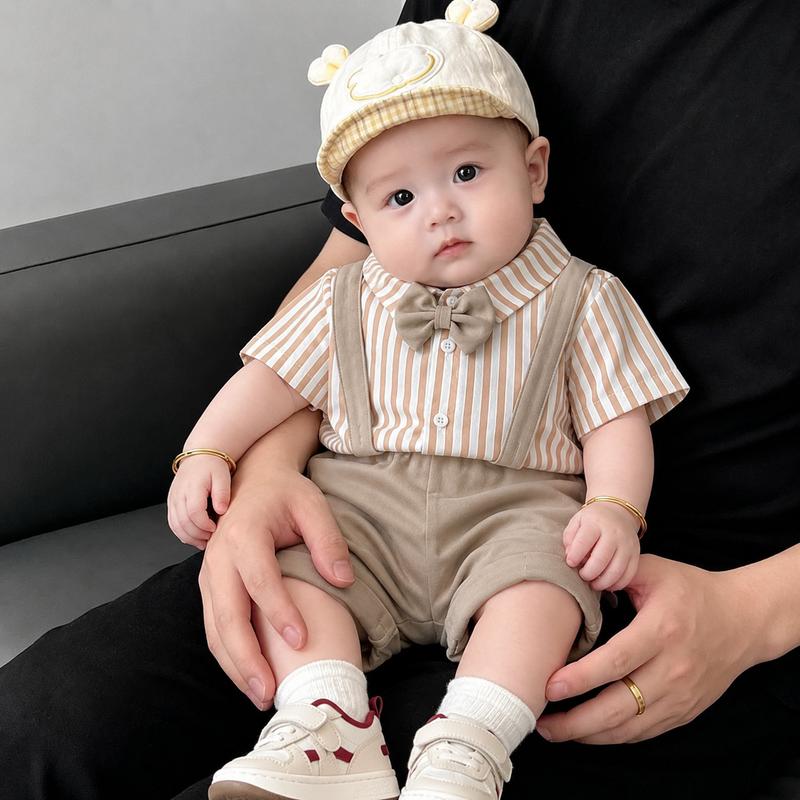 Set Yếm Kẻ Sọc Công Tử Fbaby 4 Chi Tiết Bé Diện Thôi Nôi, Dự Tiệc, Đi Chơi Chất Liệu Cao Cấp Mềm Mại