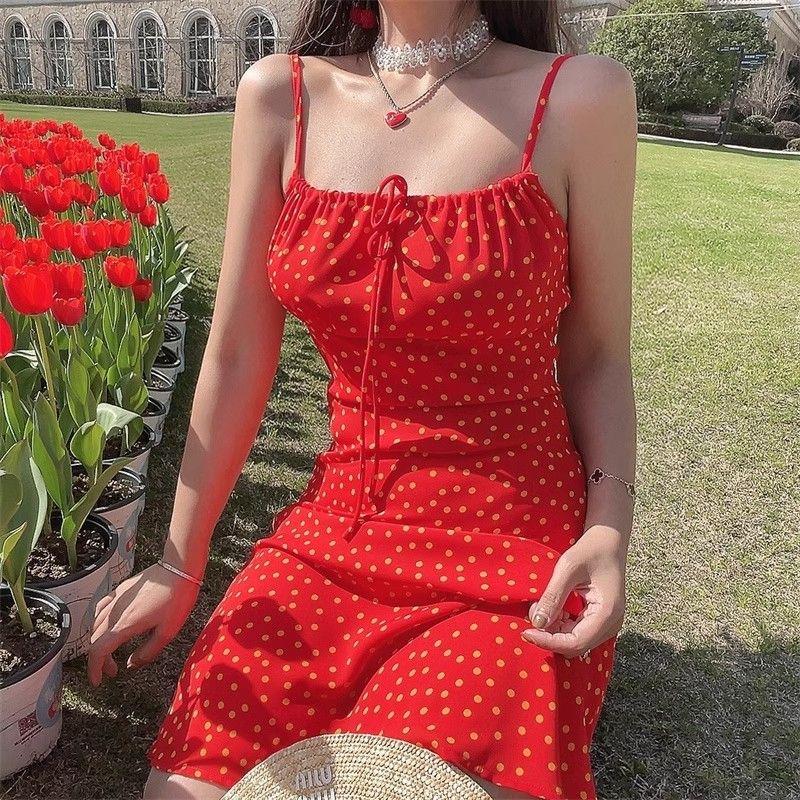 Product Introduction of Casual and fashionable camisole dress for women, summer niche new style temperamentBroken flowers dress, easy to match Womenswear Lingerie Comfort Floral 11