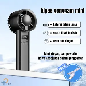 Kipas Angin Turbo Handheld Rechargeable Mini Fan  Kipas Portable USB Fan  Angin 120 Speed Wind display digital