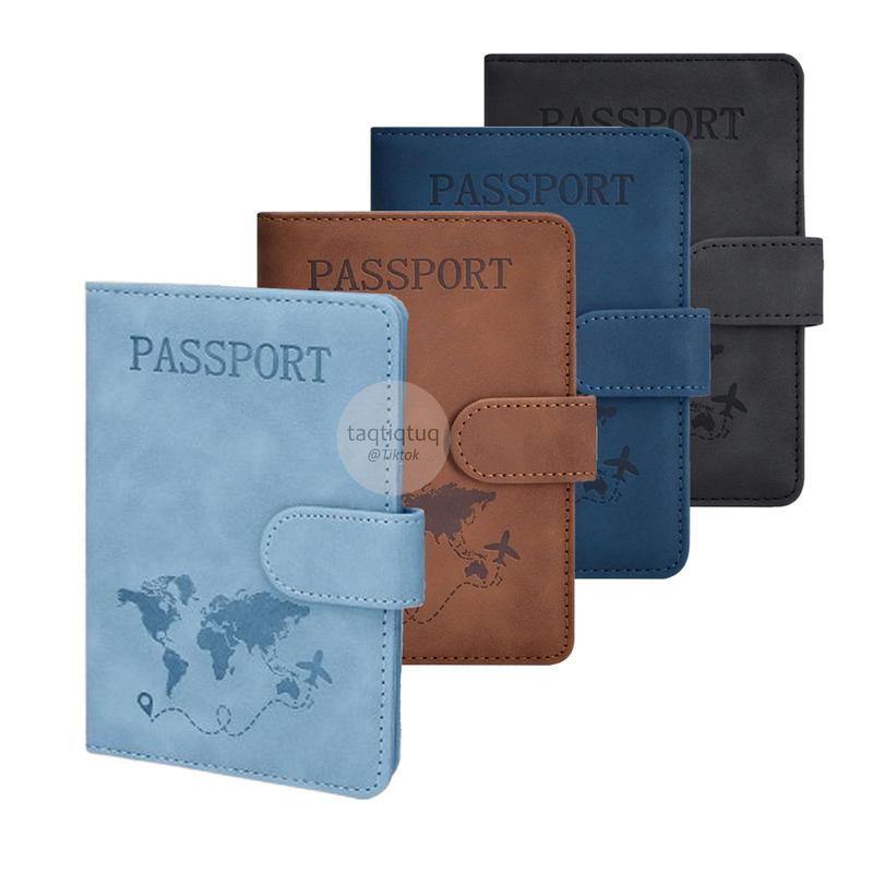 TQ Passport Holder PU Leather RFID Block Dompet Paspor Travel Kulit Kunci Magnet Wallet Pasport Cover Case 1