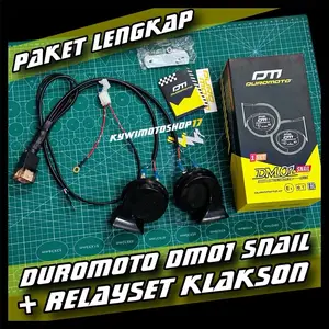 Paket Klakson Keong Duromoto DM01 plus relayset relay set