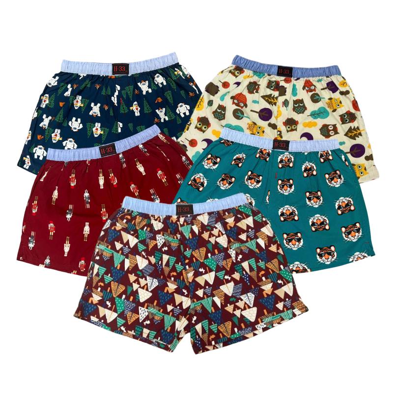 COMBO 5 QUẦN NGỦ NAM H33 Họa Tiết Hoạt Hình Sáng Tối Chất Liệu Kate Cotton Thoáng mát Thấm Hút Mồ Hôi Tốt Mặc ngủ Mặc ở nhà Mặc đi biển HÀNG TỐT LOẠI 1