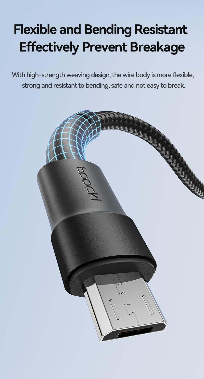 Product Introduction of Toocki 2M Micro USB Cable - Fast Charging for Xiaomi/Redmi/Samsung (Trending Accessory!) 2