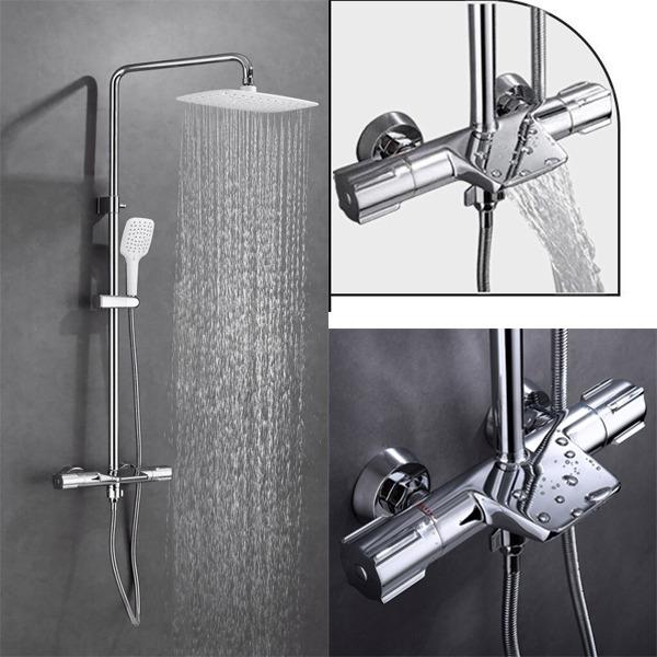  Bộ Sen Cây Tắm Đứng Thân Đồng SK-190 Phụ Kiện Inox 304 Điều Chỉnh Nhiệt Độ Hai Đầu Công Nghệ An Toàn Nổi Bật Dễ Lắp Cho Mọi Nhà Tắm 