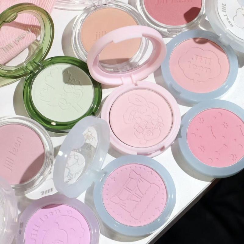 JILL LEEN, Phấn má hồng mềm mịn, Hồng mờ không thấm nước, Tím, Làm sáng, Phấn ánh kim tinh tế