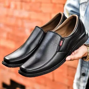 SEPATU PANTOFEL PRIA KULIT FORMAL HITAM KANTOR Karet