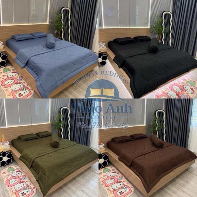 BỘ CHĂN GA 5 MÓN THUN LẠNH.Gồm:1 chăn hè, 2 vỏ nằm,1 vỏ ôm dây kéo,1 ga bo chun.THẢO ANH BEDDING