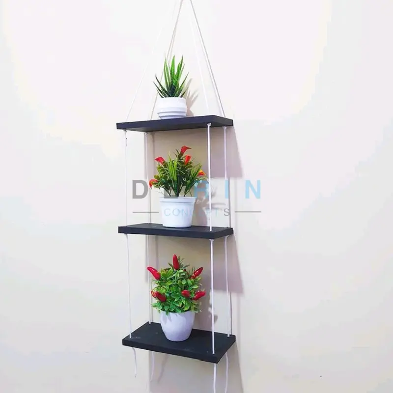 Rak Susun Dekorasi Hiasan Dinding Tali Gantung Serbaguna Model Minimalis Kekinian Furniture Rumah Modern 3