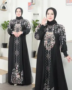 Geisha Dress Bahan Sabrina Printing Gamis Motif Anti UV Gamis Terbaru Gamis RSM