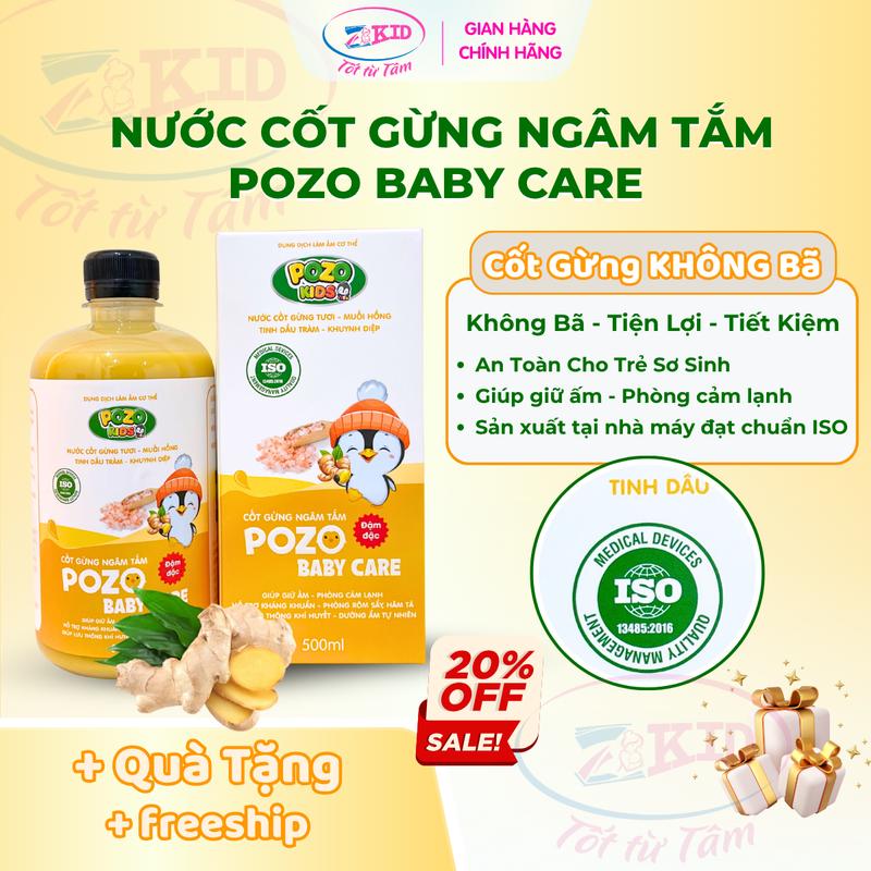  Cốt Gừng Không Bã Đậm Đặc - Nước Cốt Gừng Ngâm Tắm POZO BABY CARE - Giúp Giữ Ấm Phòng Cảm Lạnh cho Bé và cả Gia Đình. 
