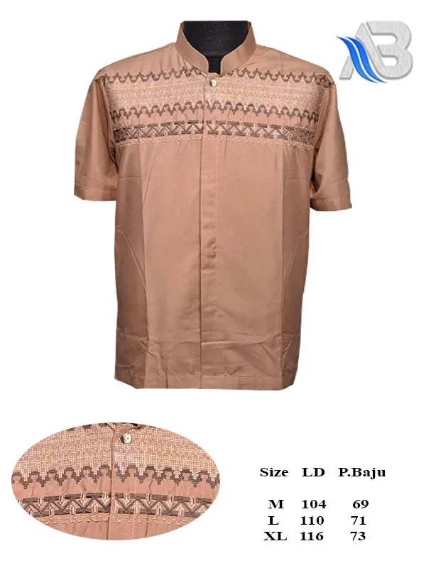 Baju Koko Pria Dewasa Terbaru Koko Lengan Pendek Baju Koko Bordir Koko Katun Mikro COD Katun Muslim 6
