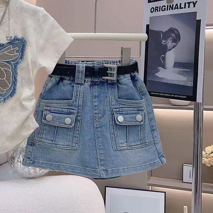 Product Introduction of Bộ Đồ Mùa Hè Cho Bé Gái, Hàng Mới Về Năm 2024, Áo Phông Thời Trang, Váy Denim Thường Ngày Bộ Hai Mảnh, Thích Hợp Cho Trẻ Em 5