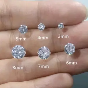 Anting Tindik Baja Monel Anti Karat Pria dan Wanita - Sepasang - Earrings Permata elegan