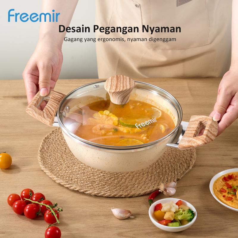 (Bisa COD) freemir Wajan Penggorengan 20cm Granit Anti Lengket Premium Multifungsi Wajan Kuping Mini 2