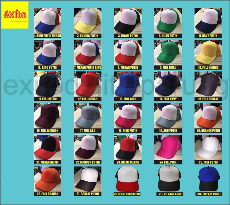 Topi Trucker Custom Bebas Desain Full Warna | Sablon DTF 2