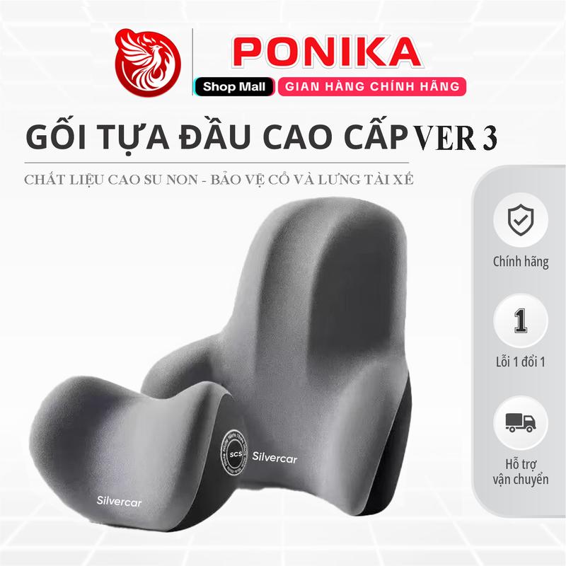  Mẫu Mới - Gối Tựa Đầu Và Tựa Lưng Cao Su Non Mềm Mại Cho Xe Hơi  Chất Liệu Vải 4 Mùa Thoáng Khí - Ver3 