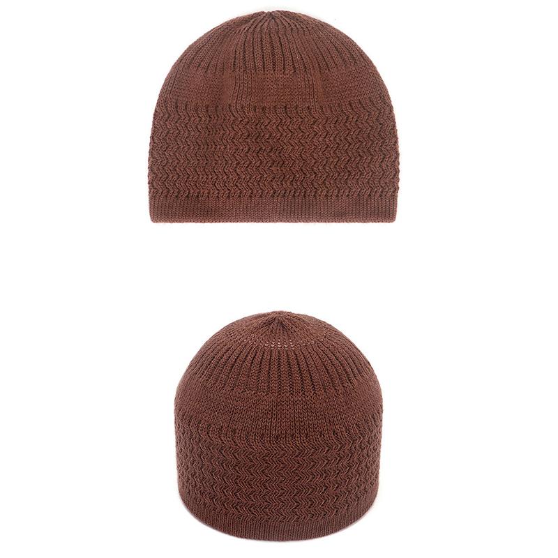 Product Introduction of [Feeling Youth] 1pc Unisex Warm Hat Knitted Hats Men's and Women's Wave Jacquard Neutral Dome Wrap Head Cap 25