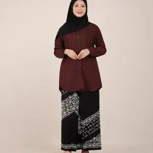 Tunik Wanita Katun Tebal Adem Anti Nerawang Oversize | Baju Muslim Lengan Panjang Wudhu Friendly Kerja Kantor Ngaji S-XXL Atasan Wanita Kekinian