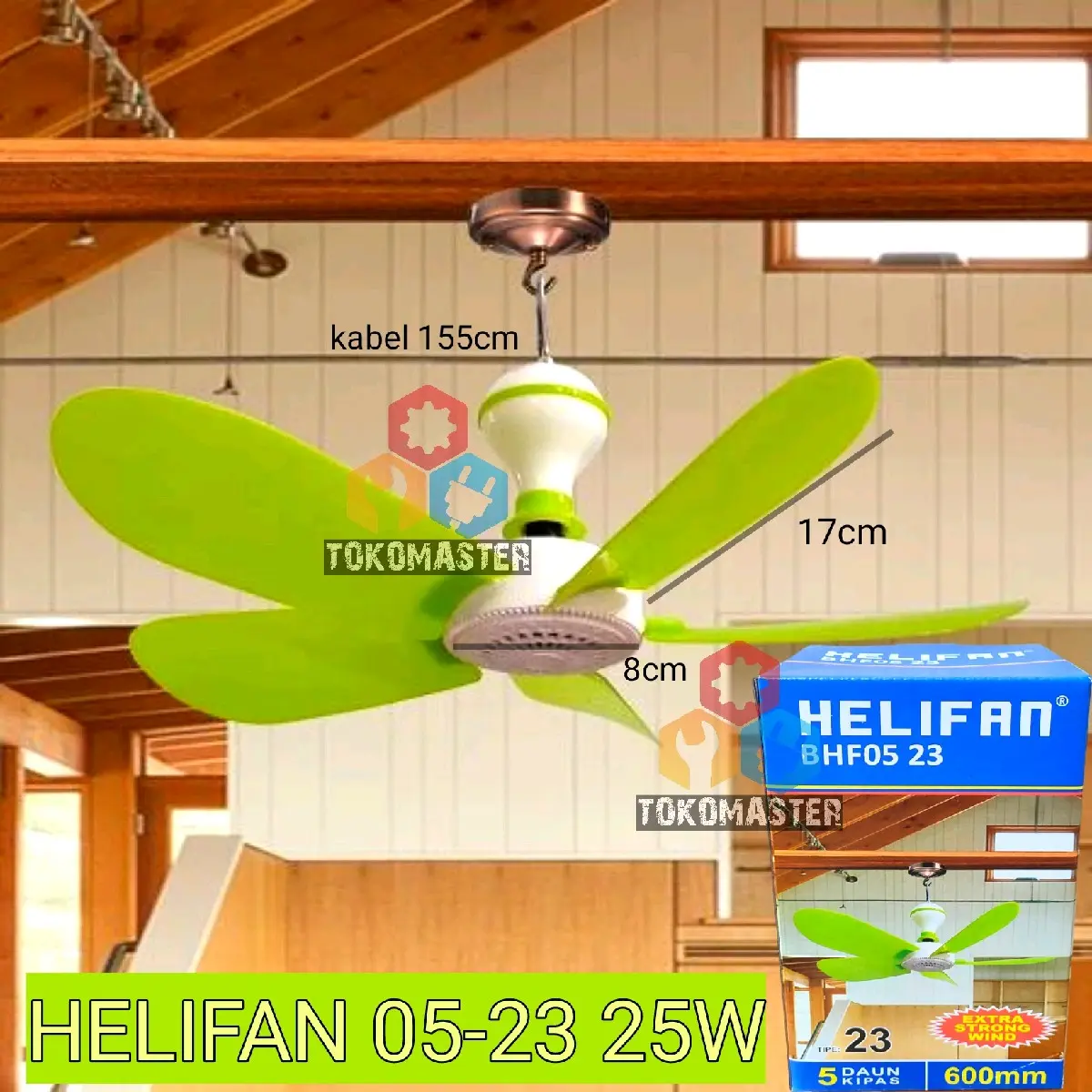 5baling Kipas Angin Gantung Helifan BHF 05-23 25w 25watt