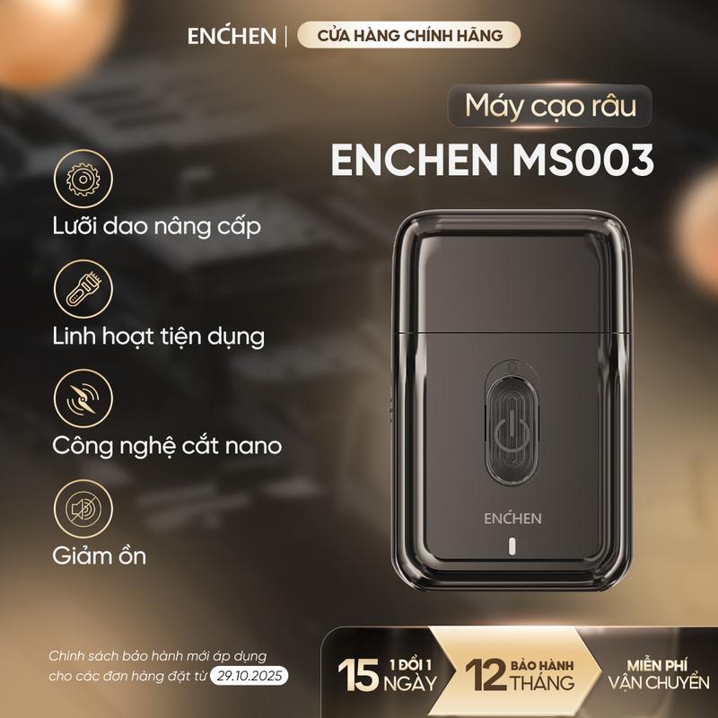 Máy cạo râu mini Enchen MS003 lưỡi dao tự mài pin dùng đến 30 ngày - BH 12 tháng