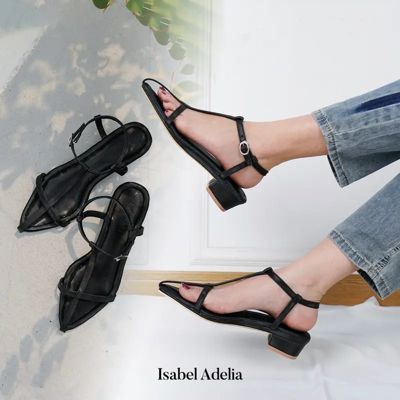 Isabel Adelia TANSY Heels Tali Wanita Sepatu Kondangan Elegan Hak Tahu 3 cm Kekinian Korean Style 4