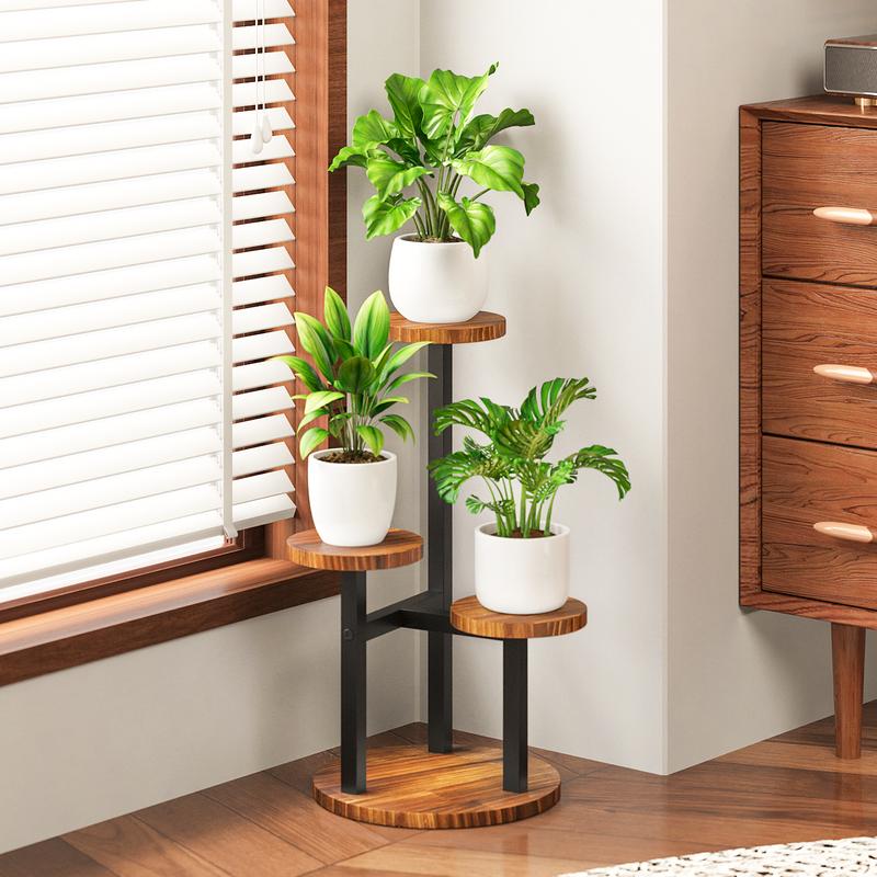 Bamworld Plant Stand Indoor Tiered Small Metal Plant Shelf for Multiple Plants 3 Potted Corner Flower Stand for Patio Garden Balcony Living Room Bedroom(3 Tier) 5
