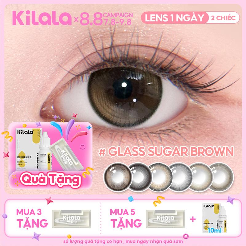 2 chiếc Kilala lens daily kính áp tròng 1 ngày DIA 4.5mm độ cận 0-7 lens êm mềm màu sắc tự nhiên thiết kế độc đáo chấp nhiều phong